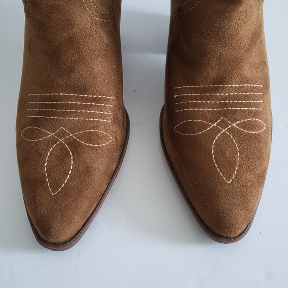 Sam & Libby Womens Shoes Size 11 Breanna Western Boot Cowboy Toffee Side Zip NWT - Picture 2 of 15